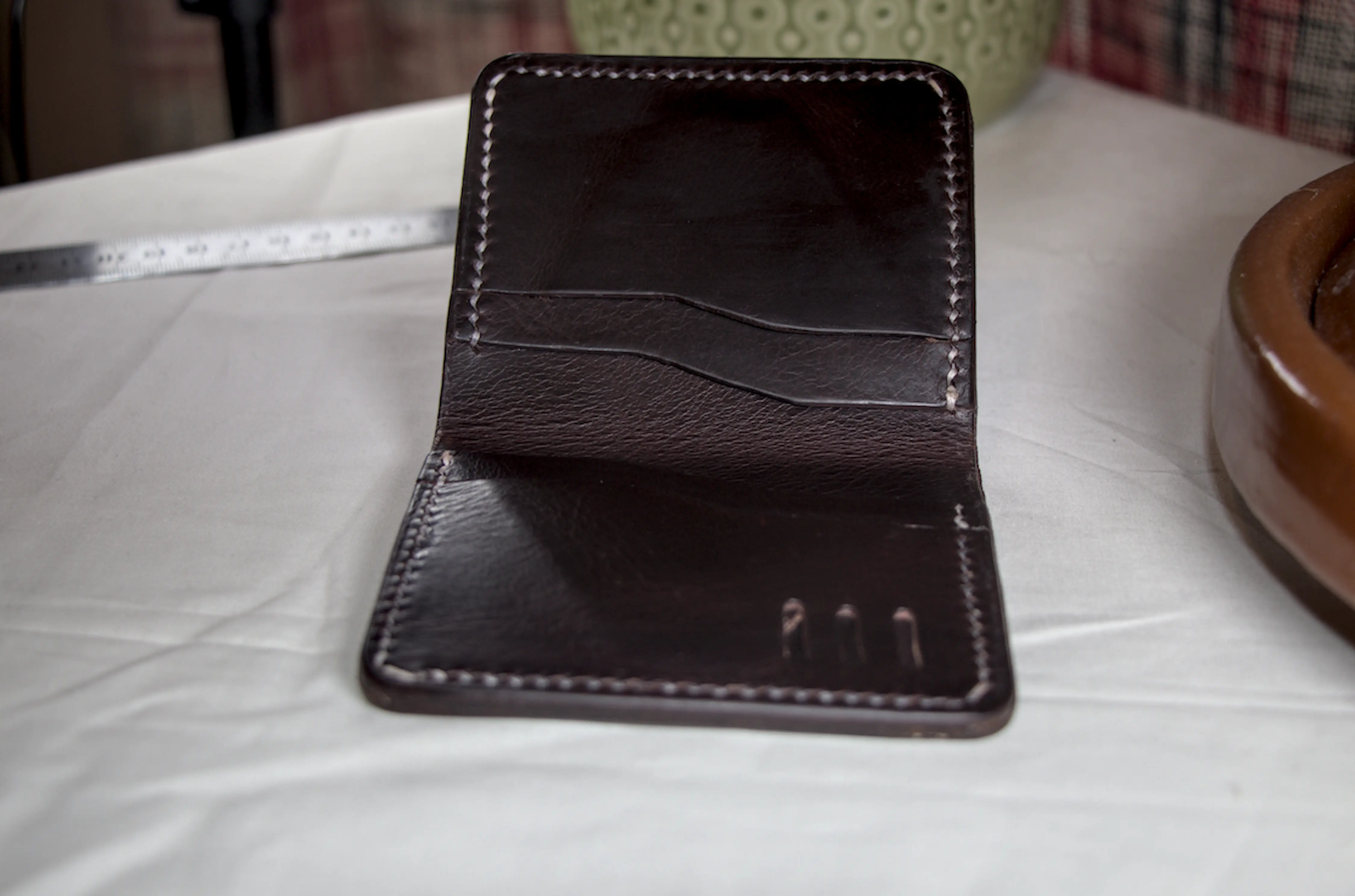 Handmade leather wallet UK Badalassi Carlo brown