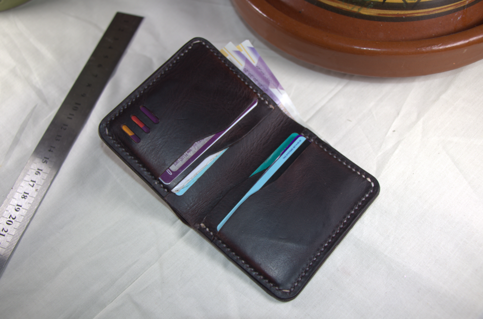 Handmade leather wallet UK Badalassi Carlo brown
